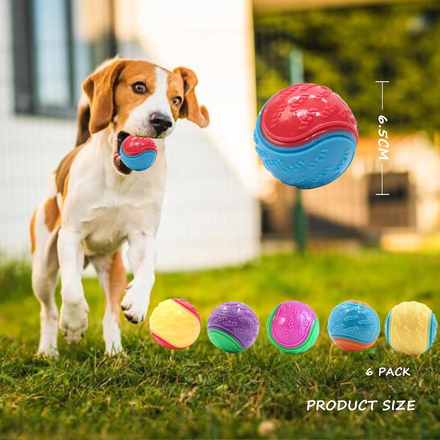 6Pcs Dog Balls, Interactive Dog Ball, Toy Dog Ball,Thrower Dog Balls Indestructible Dog Toys